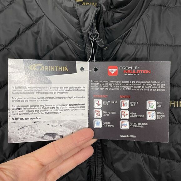 NWT Carinthia G-LOFT Ultra Black Jacket 2.0 Men's MEDIUM Lightweight Packable - Picture 13 of 16